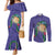 Hawaii Pikake and Maile Lei Couples Matching Mermaid Dress and Long Sleeve Button Shirt Honu Polynesian Pattern Purple Color
