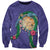 Hawaii Pikake and Maile Lei Sweatshirt Honu Polynesian Pattern Purple Color