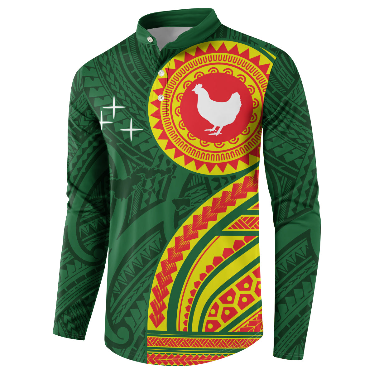 Manu'a Cession Day Button Sweatshirt Polynesian Pattern
