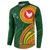 Manu'a Cession Day Button Sweatshirt Polynesian Pattern