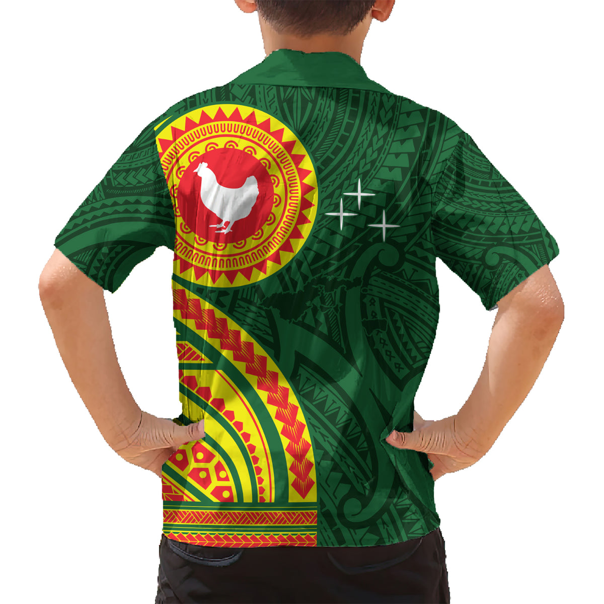 Manu'a Cession Day Kid Hawaiian Shirt Polynesian Pattern