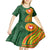 Manu'a Cession Day Kid Short Sleeve Dress Polynesian Pattern