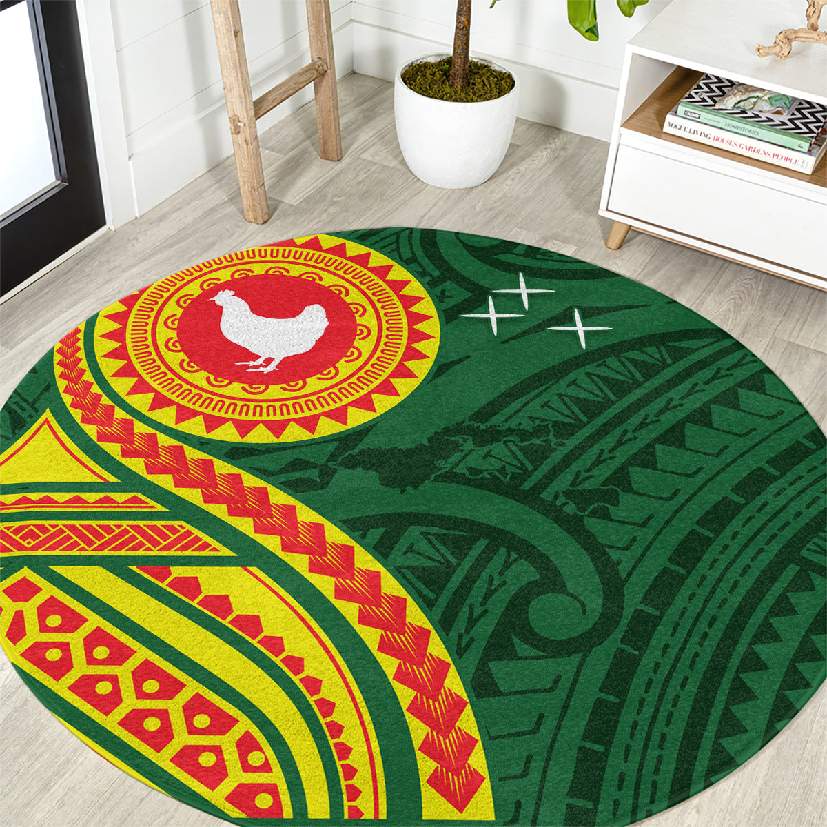 Manu'a Cession Day Round Carpet Polynesian Pattern