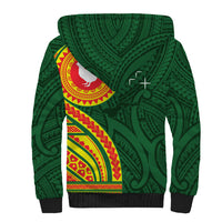Manu'a Cession Day Sherpa Hoodie Polynesian Pattern