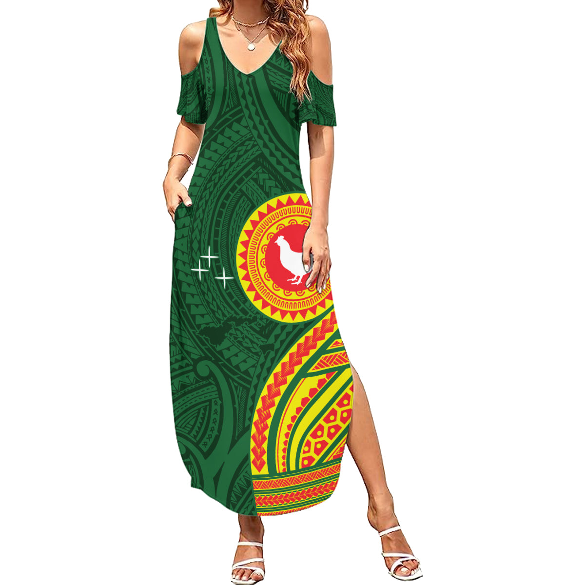 Manu'a Cession Day Summer Maxi Dress Polynesian Pattern