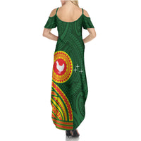 Manu'a Cession Day Summer Maxi Dress Polynesian Pattern