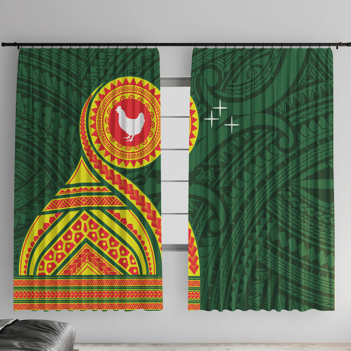 Manu'a Cession Day Window Curtain Polynesian Pattern