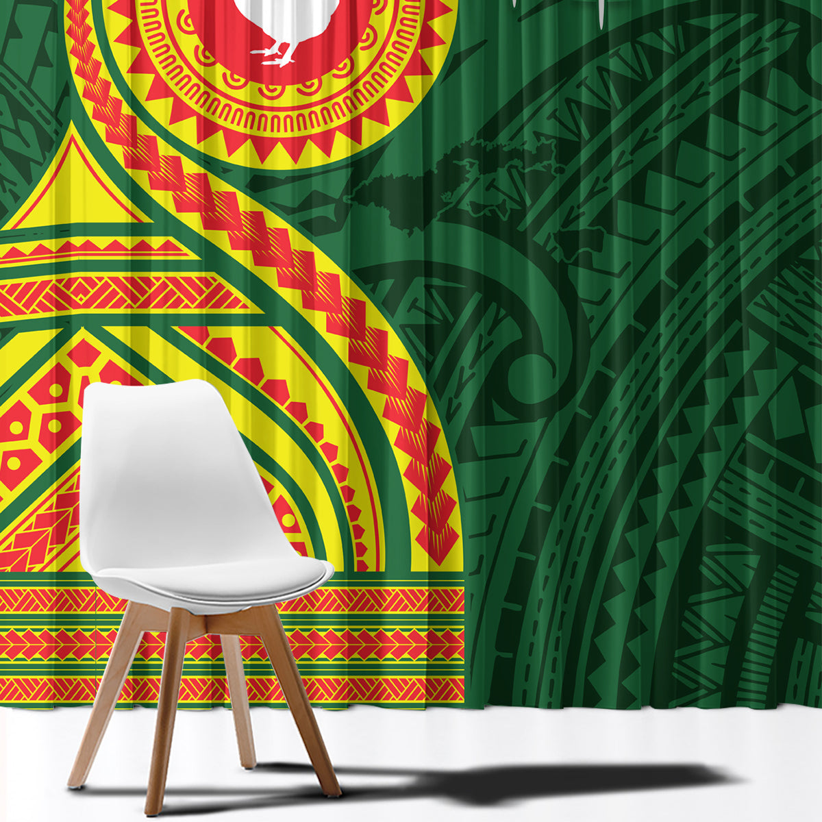 Manu'a Cession Day Window Curtain Polynesian Pattern