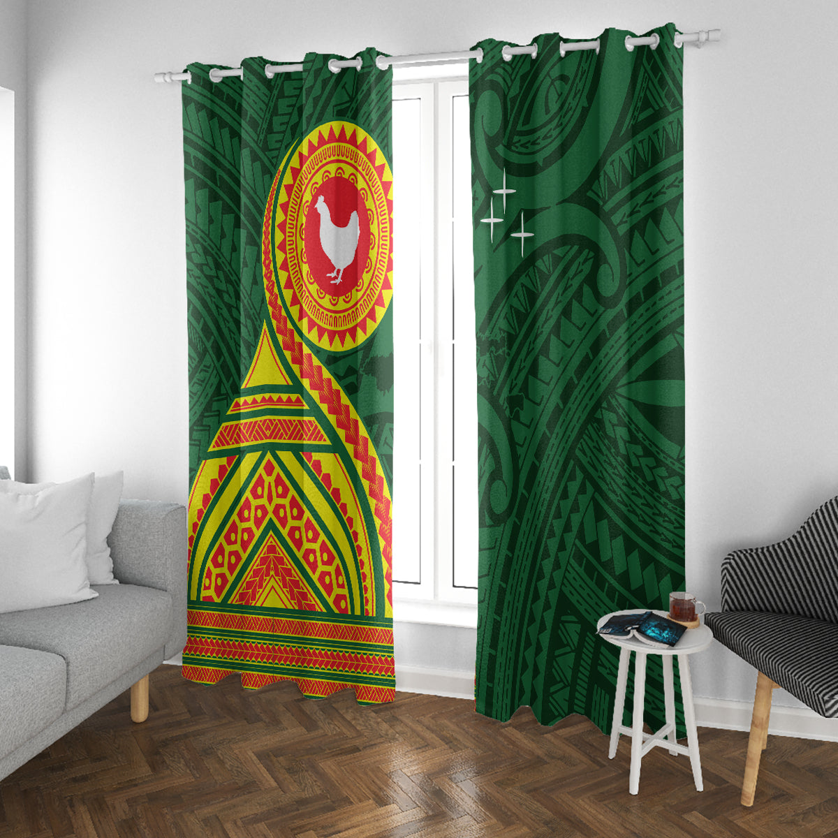 Manu'a Cession Day Window Curtain Polynesian Pattern