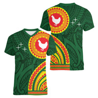 Manu'a Cession Day Women V-Neck T-Shirt Polynesian Pattern