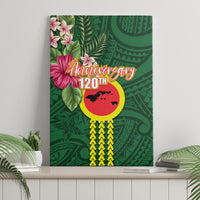 Manu'a Cession Day 120th Anniversary Canvas Wall Art Polynesian Pattern and Hibiscus Flower