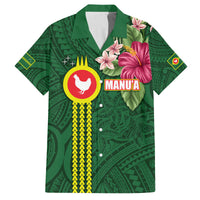 Manu'a Cession Day 120th Anniversary Family Matching Off Shoulder Short Dress and Hawaiian Shirt Polynesian Pattern and Hibiscus Flower