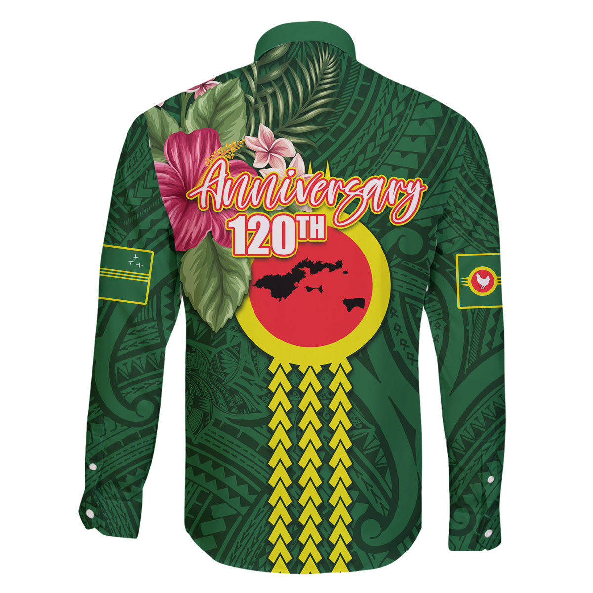Manu'a Cession Day 120th Anniversary Family Matching Off Shoulder Short Dress and Hawaiian Shirt Polynesian Pattern and Hibiscus Flower