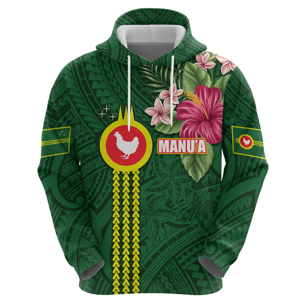 Manu'a Cession Day 120th Anniversary Hoodie Polynesian Pattern and Hibiscus Flower