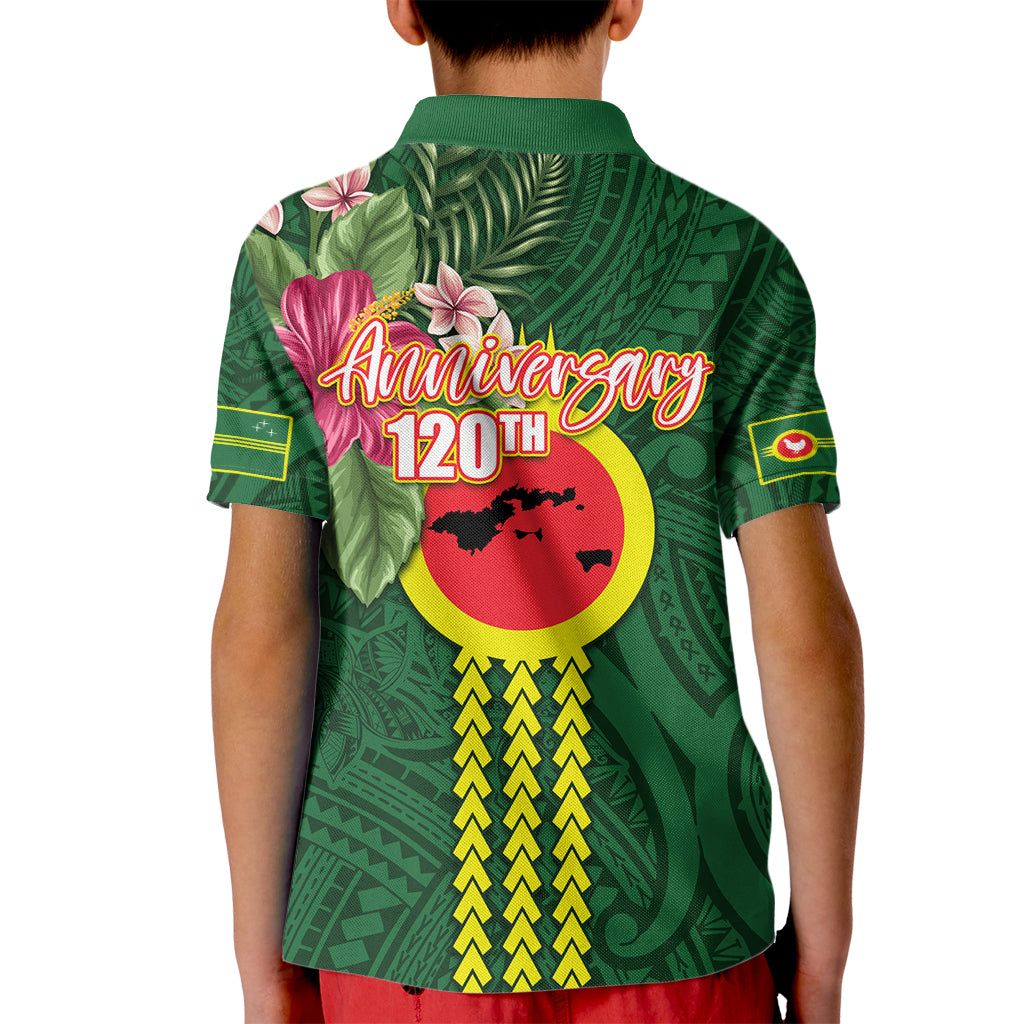 Manu'a Cession Day 120th Anniversary Kid Polo Shirt Polynesian Pattern and Hibiscus Flower