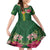 Manu'a Cession Day 120th Anniversary Kid Short Sleeve Dress Polynesian Pattern and Hibiscus Flower