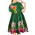 Manu'a Cession Day 120th Anniversary Kid Short Sleeve Dress Polynesian Pattern and Hibiscus Flower