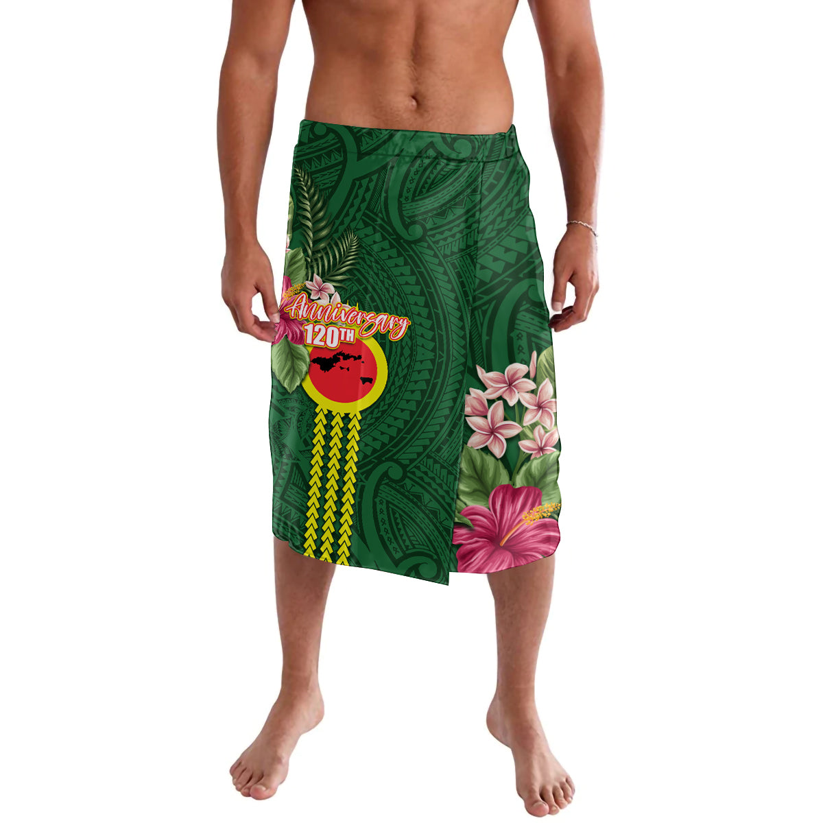 Manu'a Cession Day 120th Anniversary Lavalava Polynesian Pattern and Hibiscus Flower