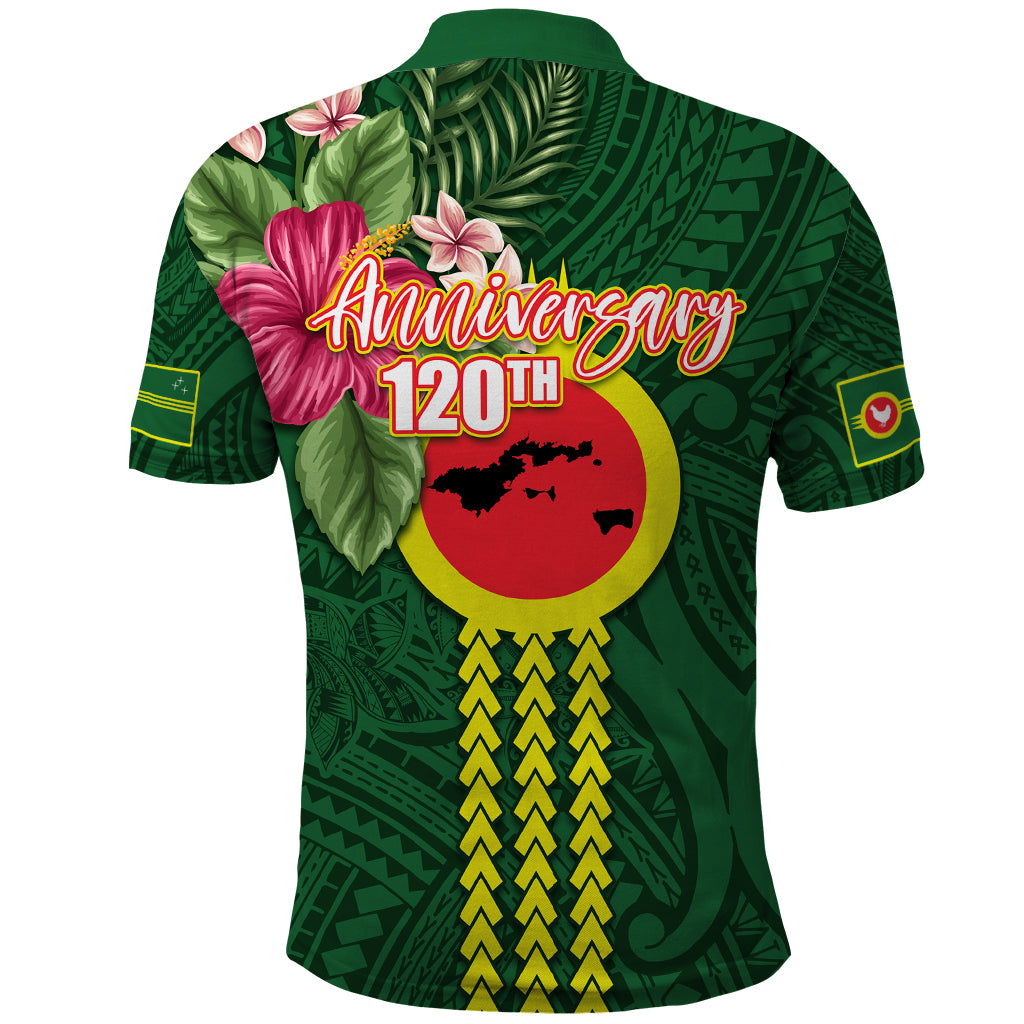 Manu'a Cession Day 120th Anniversary Polo Shirt Polynesian Pattern and Hibiscus Flower
