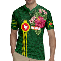 Manu'a Cession Day 120th Anniversary Rugby Jersey Polynesian Pattern and Hibiscus Flower
