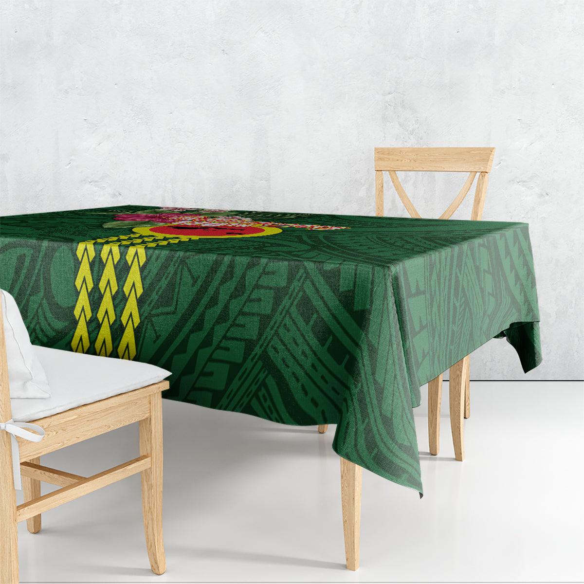 Manu'a Cession Day 120th Anniversary Tablecloth Polynesian Pattern and Hibiscus Flower