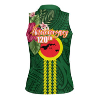Manu'a Cession Day 120th Anniversary Women Sleeveless Polo Shirt Polynesian Pattern and Hibiscus Flower