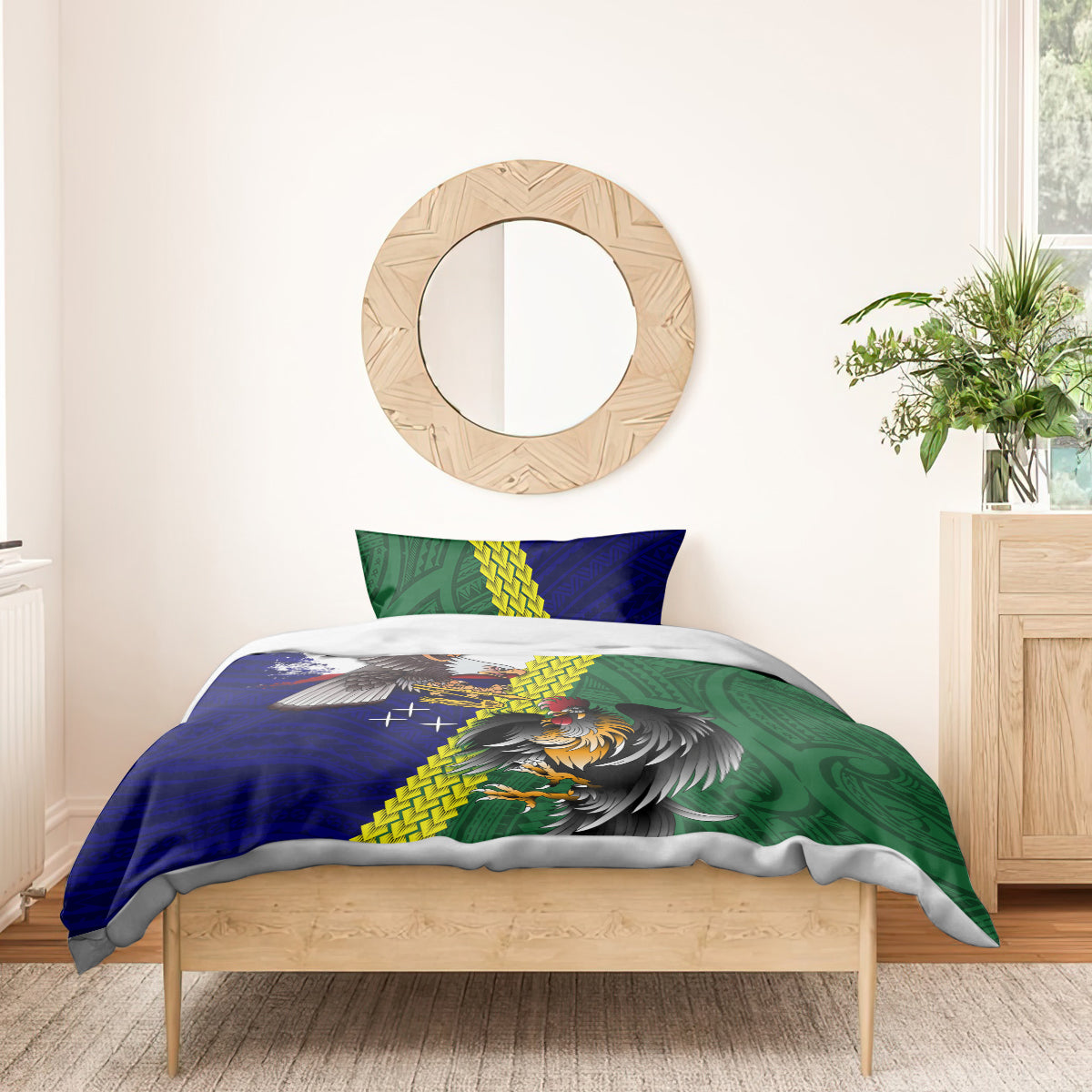 Manu'a Island and American Samoa Bedding Set Rooster and Eagle Mascot LT03 - Polynesian Pride