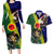 Manu'a Island and American Samoa Couples Matching Long Sleeve Bodycon Dress and Hawaiian Shirt Rooster and Eagle Mascot