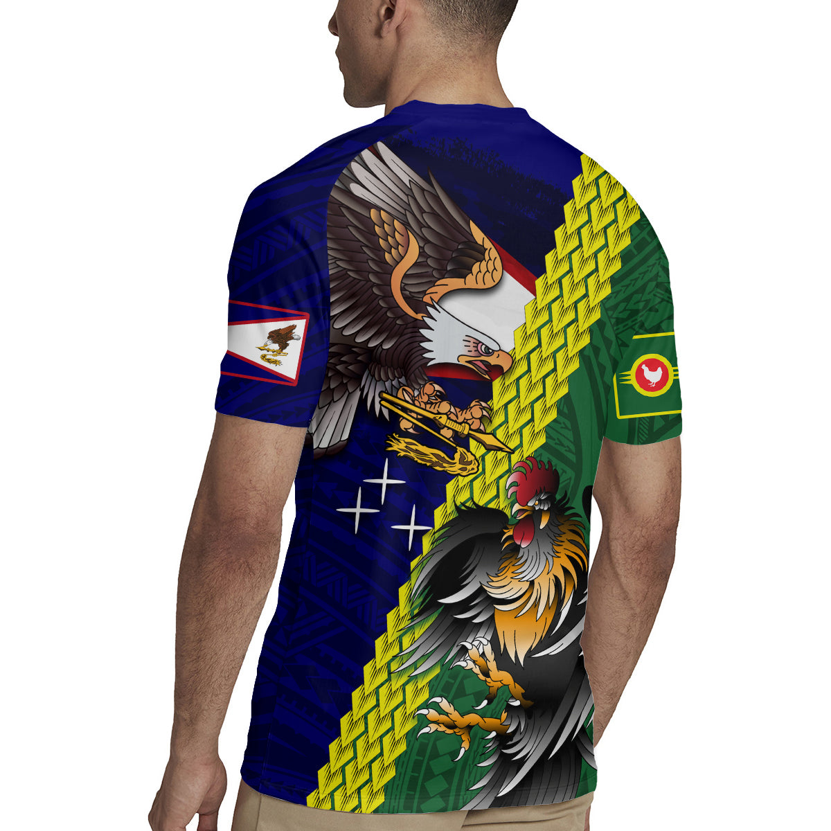 Manu'a Island and American Samoa Rugby Jersey Rooster and Eagle Mascot