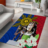 Philippines Lapu-Lapu Area Rug Filipino Sun Tattoo With Yakan Pattern
