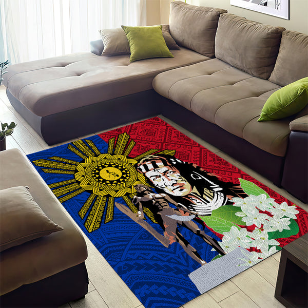 Philippines Lapu-Lapu Area Rug Filipino Sun Tattoo With Yakan Pattern LT03