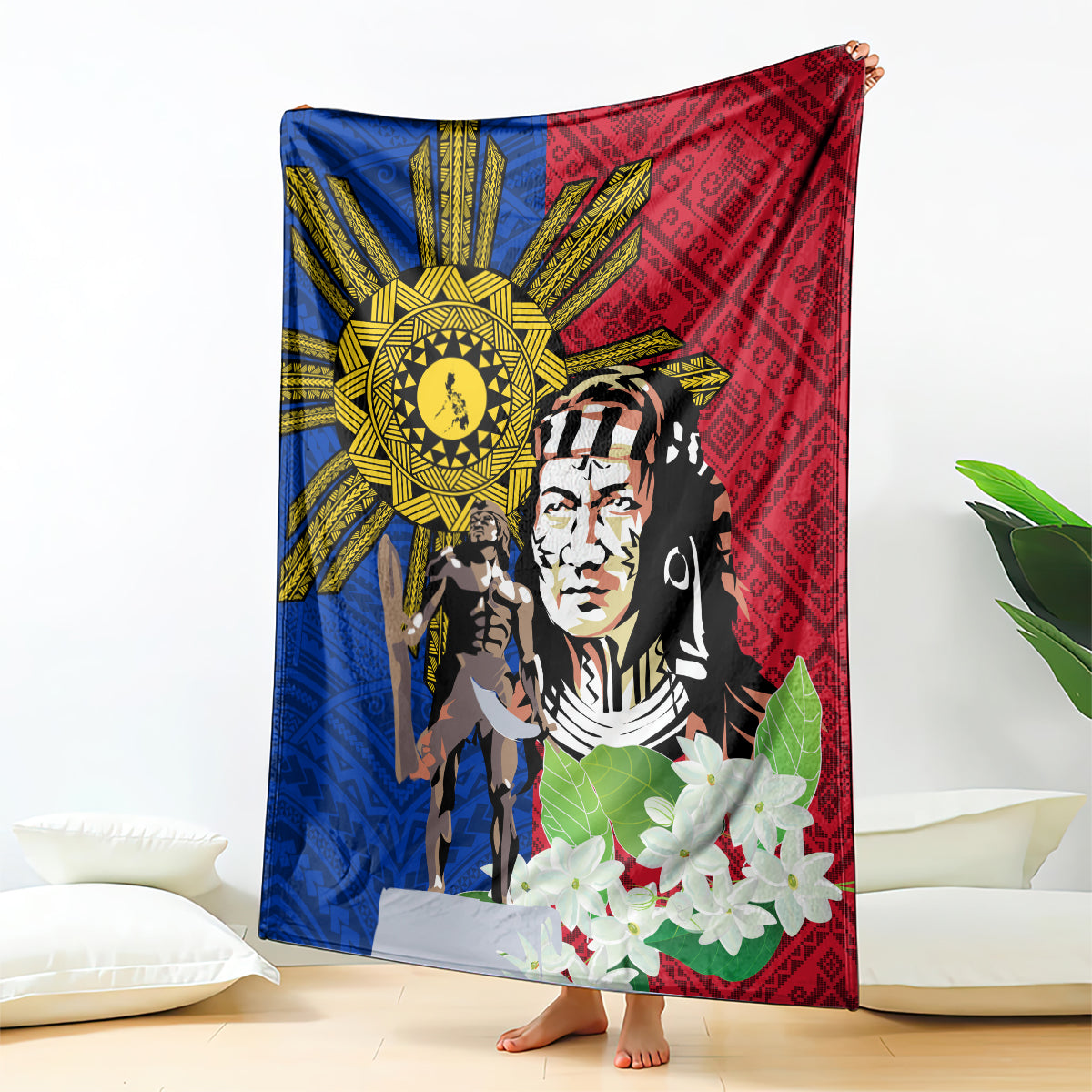 Philippines Lapu-Lapu Blanket Filipino Sun Tattoo With Yakan Pattern
