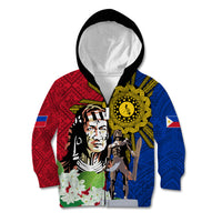 Philippines Lapu-Lapu Kid Hoodie Filipino Sun Tattoo With Yakan Pattern