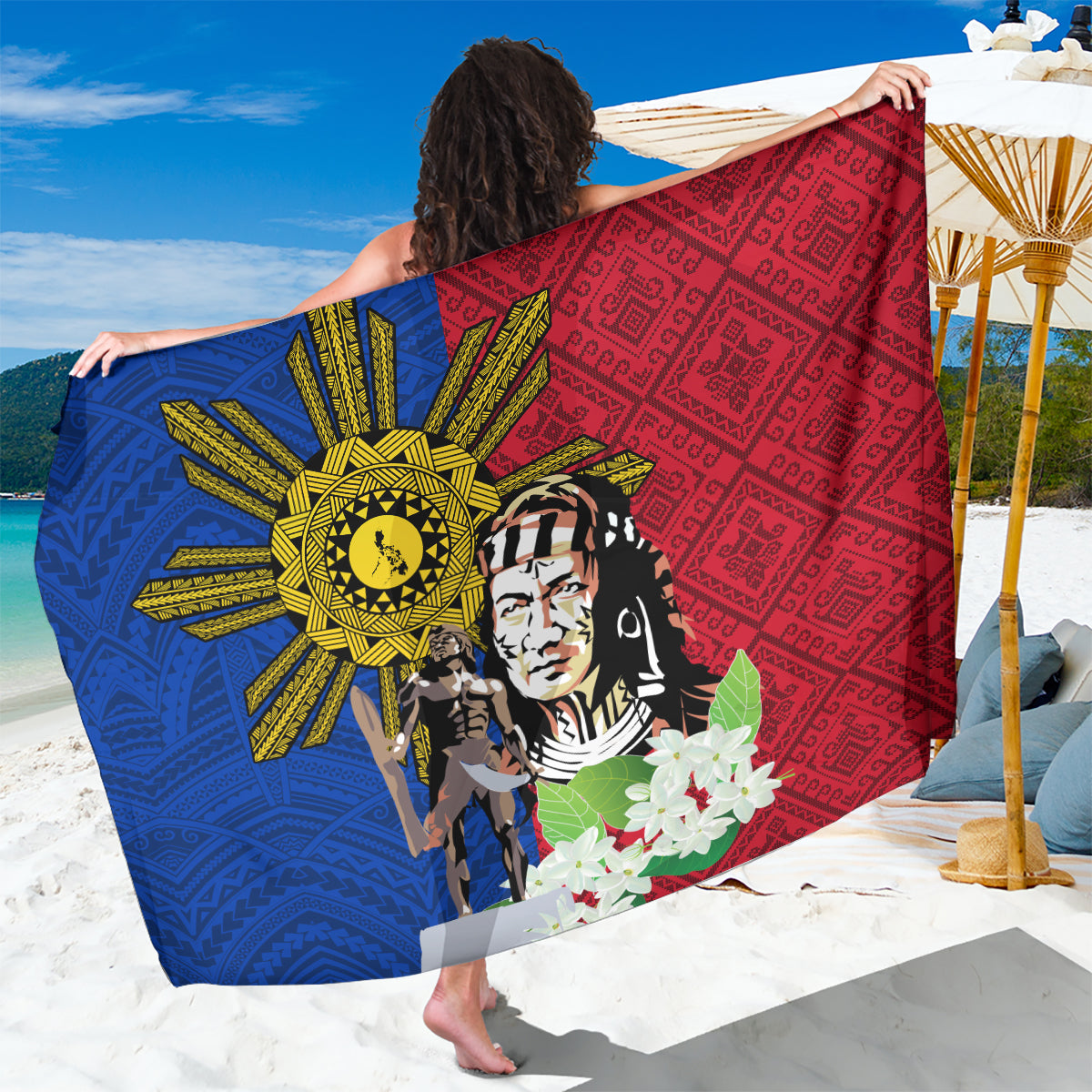 Philippines Lapu-Lapu Sarong Filipino Sun Tattoo With Yakan Pattern