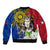 Philippines Lapu-Lapu Sleeve Zip Bomber Jacket Filipino Sun Tattoo With Yakan Pattern