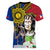 Philippines Lapu-Lapu Women V-Neck T-Shirt Filipino Sun Tattoo With Yakan Pattern