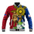 Philippines Lapu Lapu King Jasmine Flowers Baseball Jacket Filipino Sun Tattoo