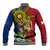 Philippines Lapu Lapu King Jasmine Flowers Baseball Jacket Filipino Sun Tattoo