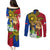 Philippines Lapu Lapu King Jasmine Flowers Couples Matching Puletasi and Long Sleeve Button Shirt Filipino Sun Tattoo
