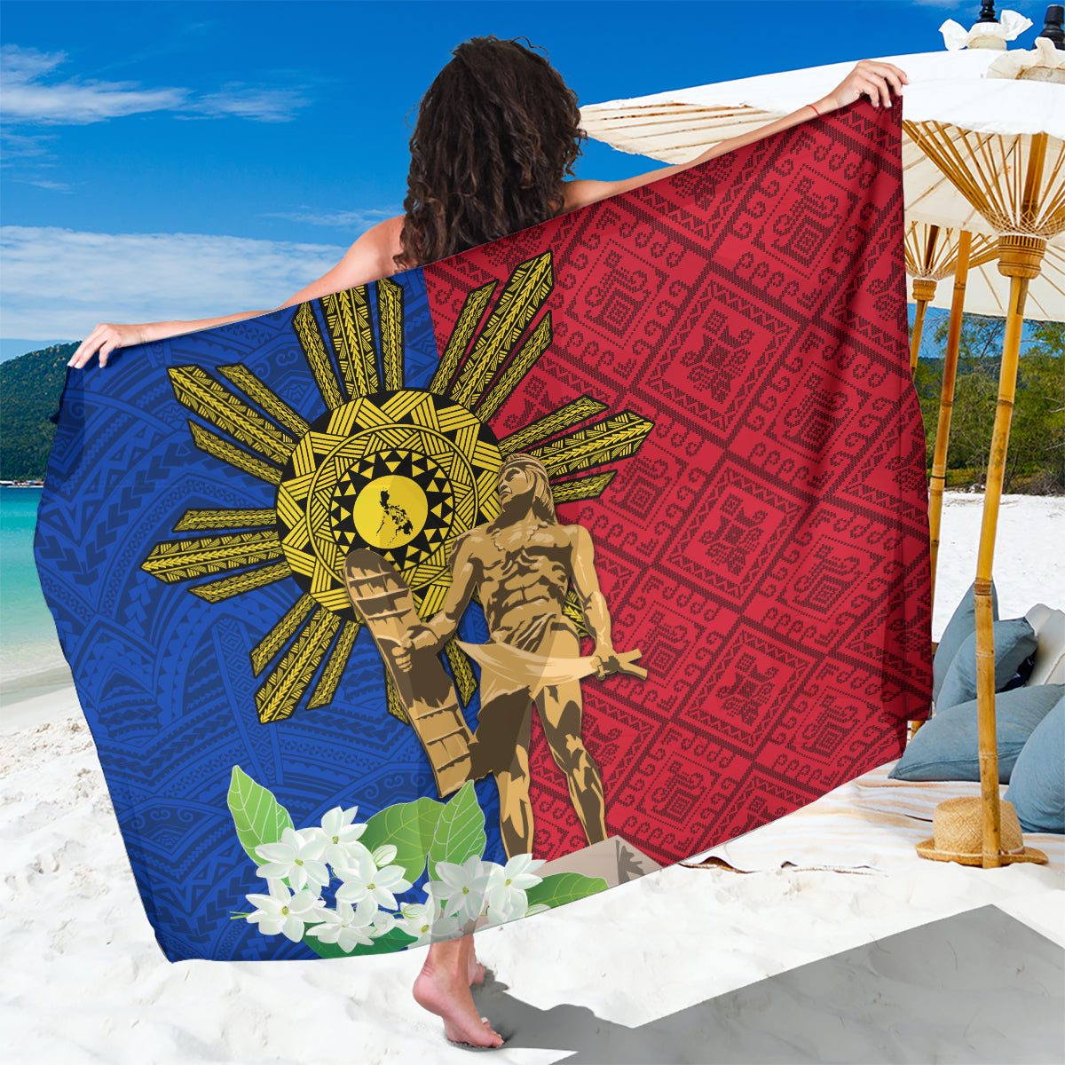 Philippines Lapu Lapu King Jasmine Flowers Sarong Filipino Sun Tattoo
