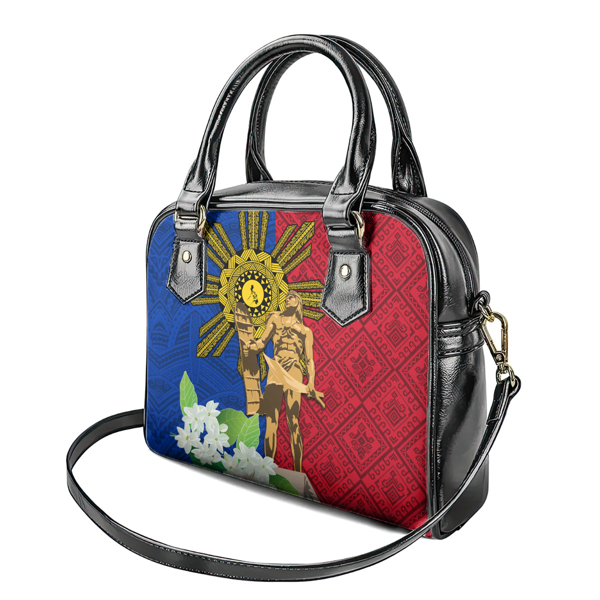 Philippines Lapu Lapu King Jasmine Flowers Shoulder Handbag Filipino Sun Tattoo