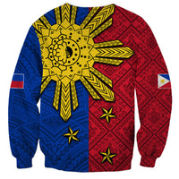 Philippines Sun Batok Tattoo Sweatshirt Polynesian and Yakan Pattern