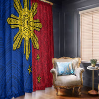 Philippines Sun Batok Tattoo Window Curtain Polynesian and Yakan Pattern