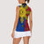 Philippines Sun Batok Tattoo Women Sleeveless Polo Shirt Polynesian and Yakan Pattern