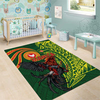 Proud of Manu'a Islands Area Rug Rooster and Polynesian Art Wing Style
