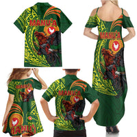 Proud of Manu'a Islands Family Matching Summer Maxi Dress and Hawaiian Shirt Rooster and Polynesian Art Wing Style