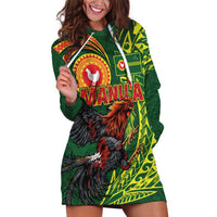 Proud of Manu'a Islands Hoodie Dress Rooster and Polynesian Art Wing Style