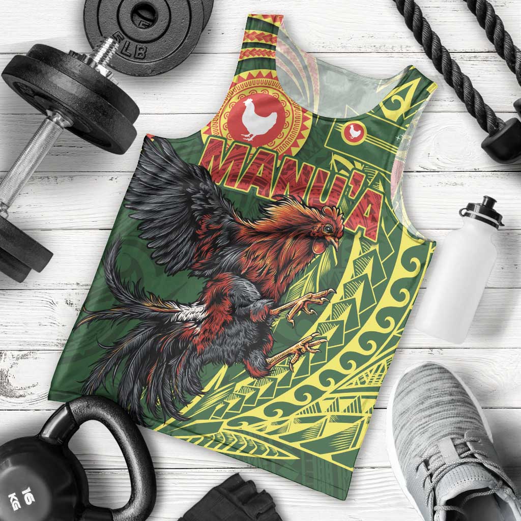 Proud of Manu'a Islands Men Tank Top Rooster and Polynesian Art Wing Style