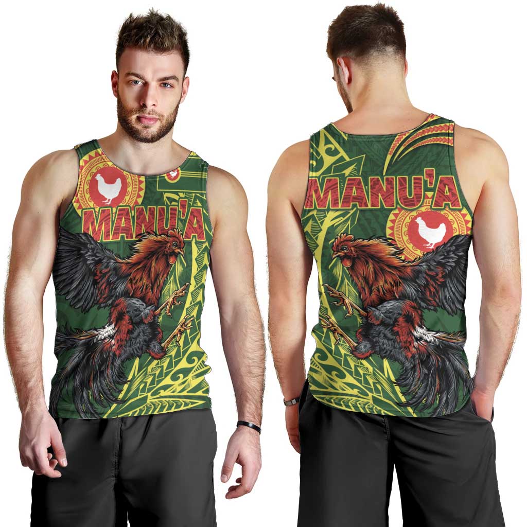 Proud of Manu'a Islands Men Tank Top Rooster and Polynesian Art Wing Style