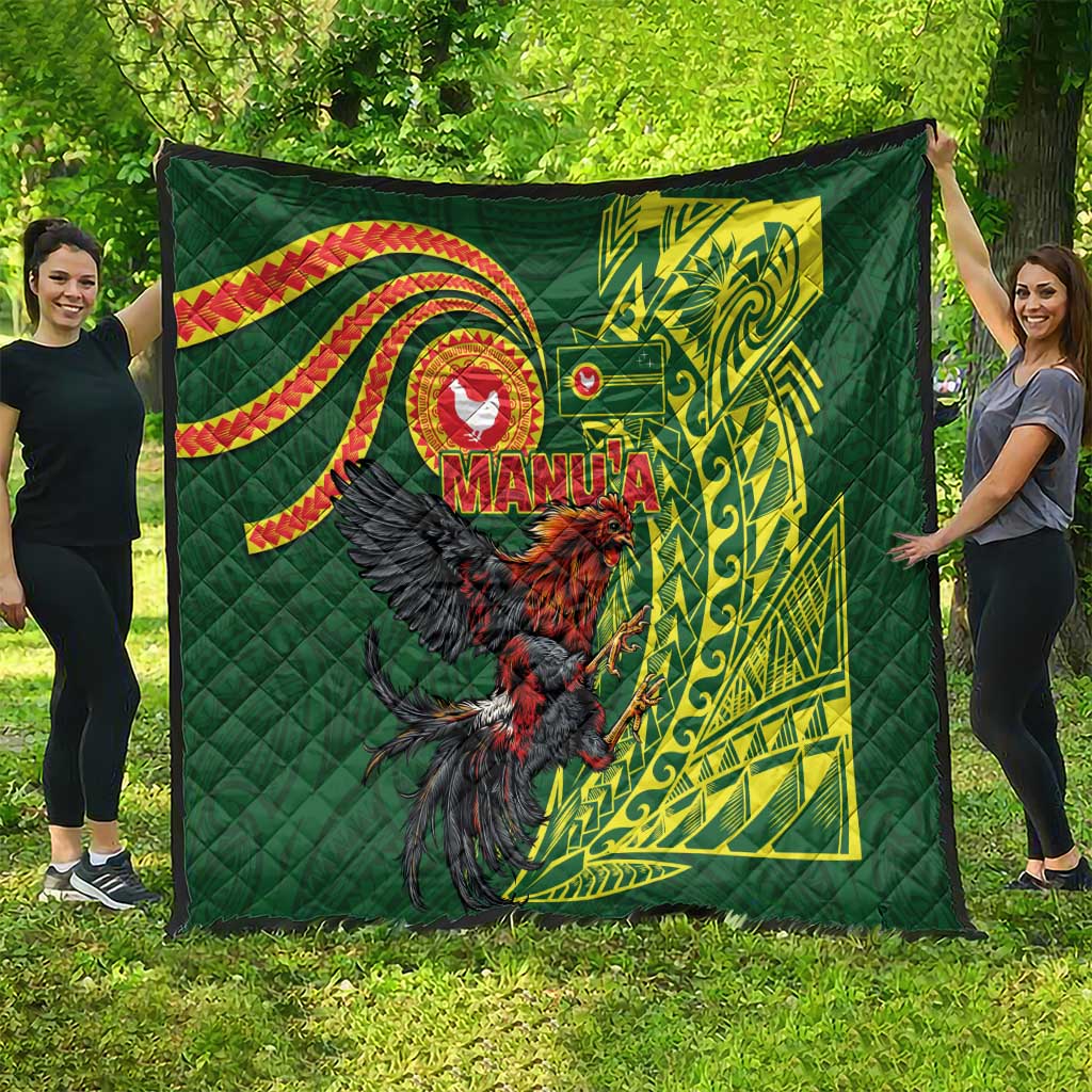 Proud of Manu'a Islands Quilt Rooster and Polynesian Art Wing Style
